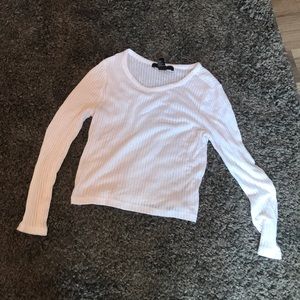 3/4 length sleeve white striped shirt